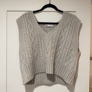 grey zara sweater vest